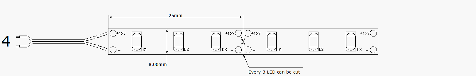 Side Emitting SMD3014 LED Strip Light