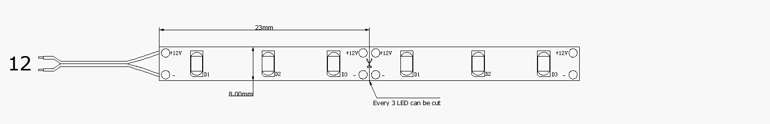 2000LM/M SMD2216 Ultra Bright LED Strip