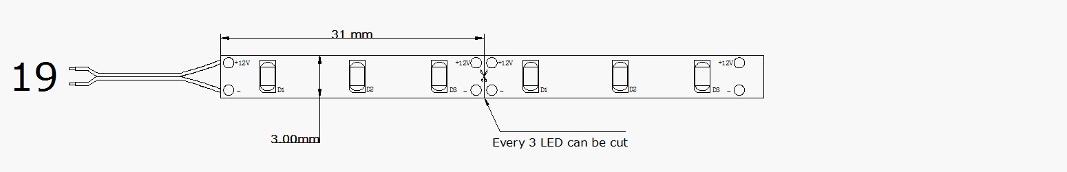 3mm Ultra Bright SMD3014 LED Strip