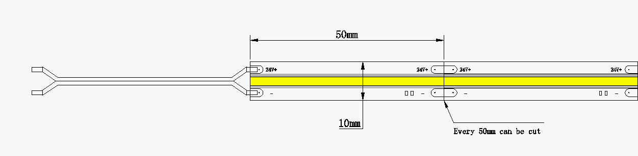 Cool White COB Straight Line LED Strip Light