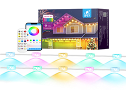 150FT Waterproof Point Light RGBIC LED Pixel Lights for Use on Roof House Eaves Garden Exterior IP67 